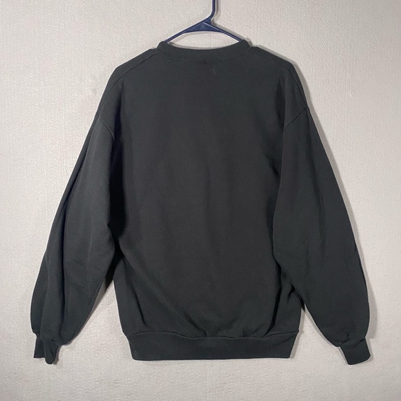 Vintage Jerzees Holiday Christmas Wreath Sweatshirt Black Green USA Size Large - Picture 5 of 8